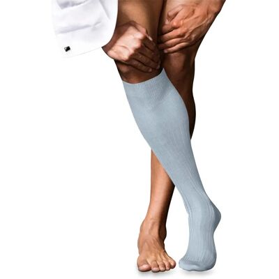 Falke No 10 Pure Fil d'Écosse Kniehohe Socken - Hellblau - Kniestrümpfe Falke No 10 Pure Fil d'Écosse Kniehohe Socken - Hellblau - Kniestrümpfe