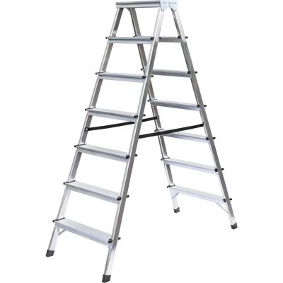 Munk Günzburger Steigtechnik Aluminium Doppelleiter - 2x7 Stufen Munk Günzburger Steigtechnik Aluminium Doppelleiter - 2x7 Stufen