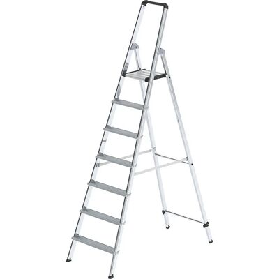 MUNK Aluminiumleiter - 7 Stufen, Einseitiger Zugang, Ergonomisch MUNK Aluminiumleiter - 7 Stufen, Einseitiger Zugang, Ergonomisch