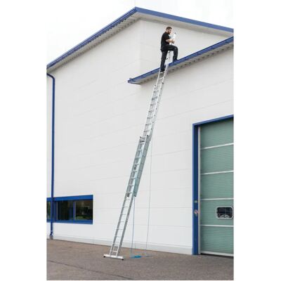 Günzburger Seilzugleiter 3x14 Sprossen - Aluminiumleiter mit Traverse Günzburger Seilzugleiter 3x14 Sprossen - Aluminiumleiter mit Traverse