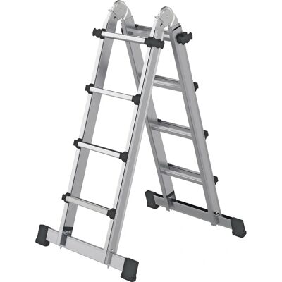 Munk Günzburger Steigtechnik - Teleskopleiter 4x4 Sprossen, L Eingefahren 2500mm, L Ausgefahren 4200mm - Teleskopleiter Munk Günzburger Steigtechnik - Teleskopleiter 4x4 Sprossen, L Eingefahren 2500mm, L Ausgefahren 4200mm - Teleskopleiter