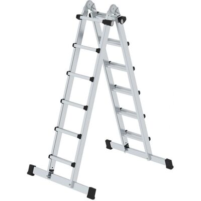 Munk Günzburger Steigtechnik - Teleskopleiter 4x6 Sprossen - Aluminium Munk Günzburger Steigtechnik - Teleskopleiter 4x6 Sprossen - Aluminium