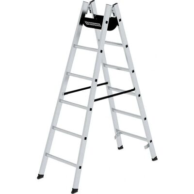 Escalera de seguridad MUNK con peldaños estrechos - Aluminio, 2x6, plegable Escalera de seguridad MUNK con peldaños estrechos - Aluminio, 2x6, plegable