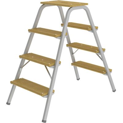 MUNK Stahlstufenleiter mit Holzstufen - Treppenleiter MUNK Stahlstufenleiter mit Holzstufen - Treppenleiter