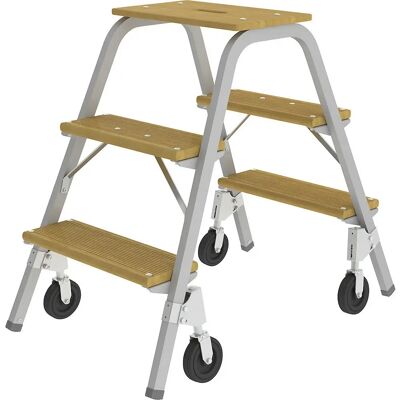 MUNK Stahlrohr-Trittleiter - 3 Stufen & Plattform - Grau RAL 7023 MUNK Stahlrohr-Trittleiter - 3 Stufen & Plattform - Grau RAL 7023