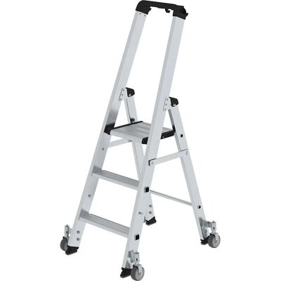Escalera de mano MUNK - 3 peldaños, aluminio, plataforma 700mm - Escalera de tijera Escalera de mano MUNK - 3 peldaños, aluminio, plataforma 700mm - Escalera de tijera