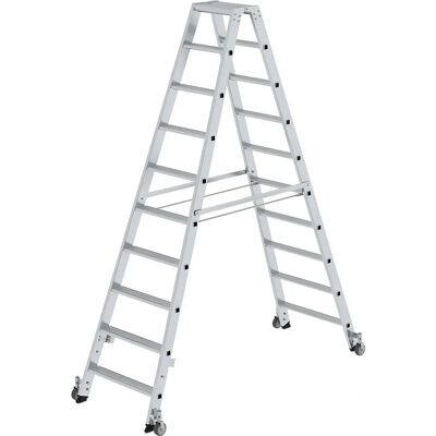MUNK Günzburger Steigtechnik - Stehleiter 2x10 - Aluminium, Beidseitig begehbar MUNK Günzburger Steigtechnik - Stehleiter 2x10 - Aluminium, Beidseitig begehbar