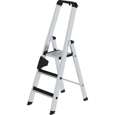Escalera de aluminio MUNK Modelo CLIP-STEP - 3 peldaños, un lado, plateada Escalera de aluminio MUNK Modelo CLIP-STEP - 3 peldaños, un lado, plateada