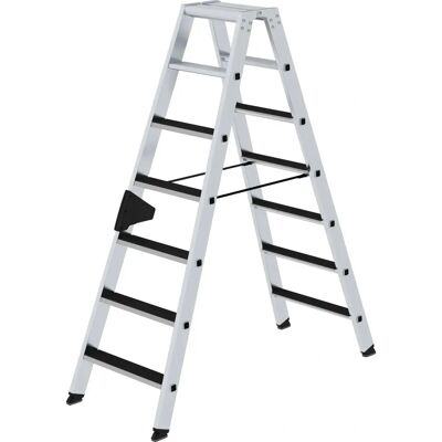 Munk Günzburger Steigtechnik - Aluminium Doppelseitige Stehleiter - 2x7 Sprossen Munk Günzburger Steigtechnik - Aluminium Doppelseitige Stehleiter - 2x7 Sprossen
