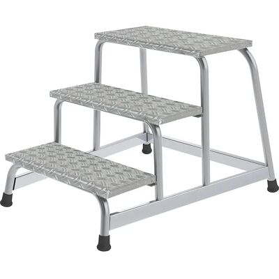 MUNK Aluminium-Trittleiter - 3 Stufen, Plattform, 550 x 300 mm MUNK Aluminium-Trittleiter - 3 Stufen, Plattform, 550 x 300 mm