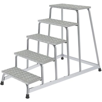 Escalera de aluminio MUNK - 5 peldaños, plataforma 550x300mm - Max 3000mm Escalera de aluminio MUNK - 5 peldaños, plataforma 550x300mm - Max 3000mm