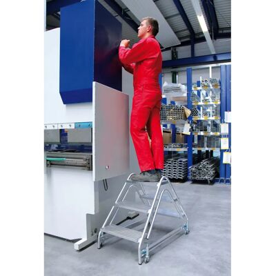 MUNK Tarima de trabajo de aluminio, 2 peldaños - Plataforma de trabajo MUNK Tarima de trabajo de aluminio, 2 peldaños - Plataforma de trabajo