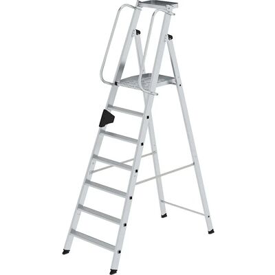 Escalera de aluminio MUNK con plataforma grande - 7 peldaños Escalera de aluminio MUNK con plataforma grande - 7 peldaños