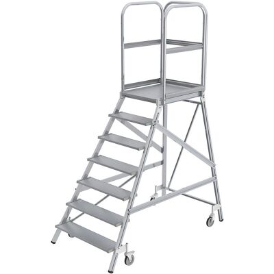 MUNK Leiter mit Plattform - 7 Stufen, Aluminium, Anthrazitschwarz MUNK Leiter mit Plattform - 7 Stufen, Aluminium, Anthrazitschwarz