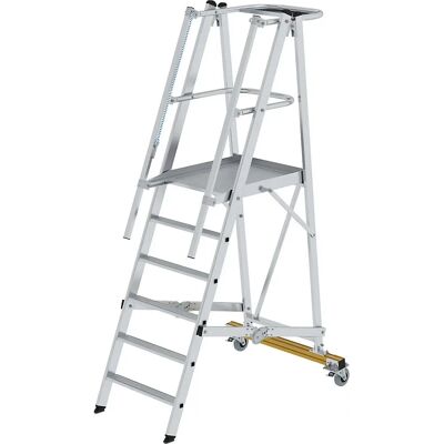 Escalera de plataforma móvil de aluminio MUNK con barandillas - Escalera de plataforma Escalera de plataforma móvil de aluminio MUNK con barandillas - Escalera de plataforma