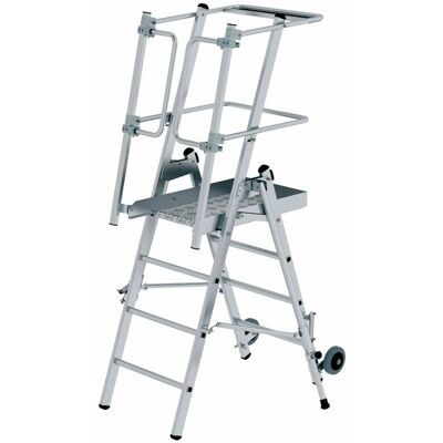 Munk Günzburger Steigtechnik FlexxStep Plattformleiter - Höhenverstellbar, Selbstschließende Tür, Aluminium Munk Günzburger Steigtechnik FlexxStep Plattformleiter - Höhenverstellbar, Selbstschließende Tür, Aluminium