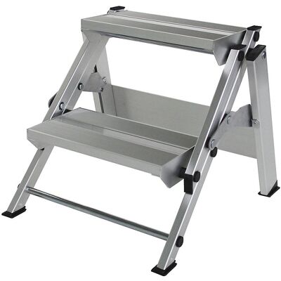 MUNK Hellblau 2-Stufen Aluminiumleiter - Klappleiter MUNK Hellblau 2-Stufen Aluminiumleiter - Klappleiter