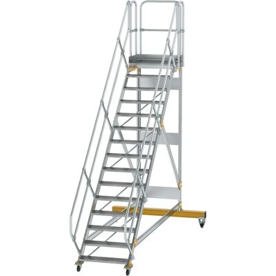 Günzburger Plattformtreppe - 15 Stufen - 800mm Breit - 45° Neigung - Fahrbar Günzburger Plattformtreppe - 15 Stufen - 800mm Breit - 45° Neigung - Fahrbar