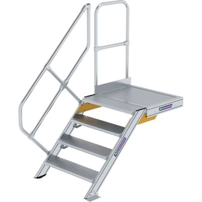 Günzburger Steigtechnik MUNK Escalier en aluminium avec plateforme - 4 marches - Publicité Günzburger Steigtechnik MUNK Escalier en aluminium avec plateforme - 4 marches - Publicité