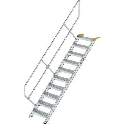 Escalera industrial MUNK - 10 peldaños, 600mm de ancho, Azul Escalera industrial MUNK - 10 peldaños, 600mm de ancho, Azul