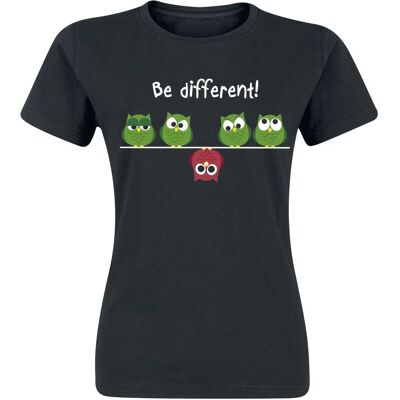 Be Different! Kurzes T-Shirt für Damen - Schwarz - Reguläre Passform Be Different! Kurzes T-Shirt für Damen - Schwarz - Reguläre Passform