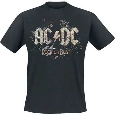 AC/DC Rock Or Bust Lyhythiha-T-paita - Musta AC/DC Rock Or Bust Lyhythiha-T-paita - Musta