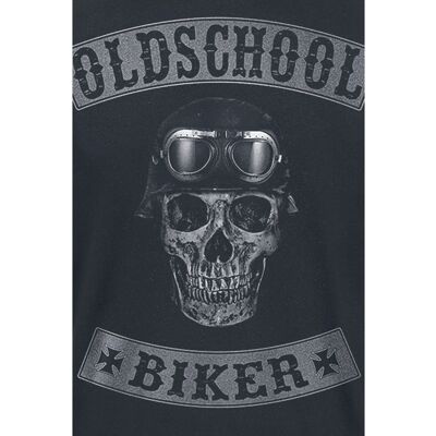 Oldschool Biker Skull - Miesten lyhythihainen T-paita - Musta - Normaali istuvuus Oldschool Biker Skull - Miesten lyhythihainen T-paita - Musta - Normaali istuvuus