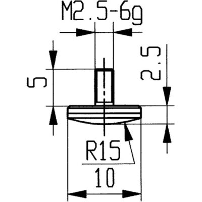 Käfer Ø 10 mm, Radius 15, Gewölbt, M 2,5 - Messlehreinsatz Käfer Ø 10 mm, Radius 15, Gewölbt, M 2,5 - Messlehreinsatz