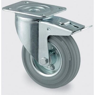 Tente Industrie-Rad - 125mm, Tragkraft 70-205kg, Grau Gummi Tente Industrie-Rad - 125mm, Tragkraft 70-205kg, Grau Gummi
