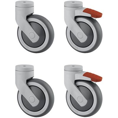 Ruedas TENTE - 125 x 32 mm - Duraderas, Giratorias, con Freno Ruedas TENTE - 125 x 32 mm - Duraderas, Giratorias, con Freno