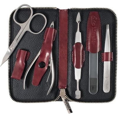 Zestaw do manicure ERBE - Skóra, 5 narzędzi, Bordeaux czerwony - Zestaw do manicure Zestaw do manicure ERBE - Skóra, 5 narzędzi, Bordeaux czerwony - Zestaw do manicure