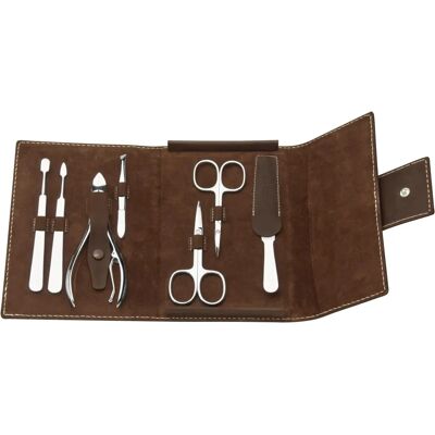 ERBE Leder-Maniküre-Set - 7 Stück, Braun, Edelstahlwerkzeuge ERBE Leder-Maniküre-Set - 7 Stück, Braun, Edelstahlwerkzeuge
