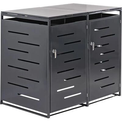 Dema - Cache poubelle extérieur - Anthracite - Publicité Dema - Cache poubelle extérieur - Anthracite - Publicité