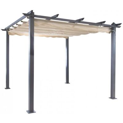 Dema - Pergola aluminium retractable - Beige - 3x3 m - Pergola - Publicité Dema - Pergola aluminium retractable - Beige - 3x3 m - Pergola - Publicité