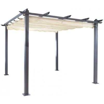 Dema - Pergola aluminium retractable 3x3 m - Ecru - 3x3 m - Pergola - Publicité Dema - Pergola aluminium retractable 3x3 m - Ecru - 3x3 m - Pergola - Publicité