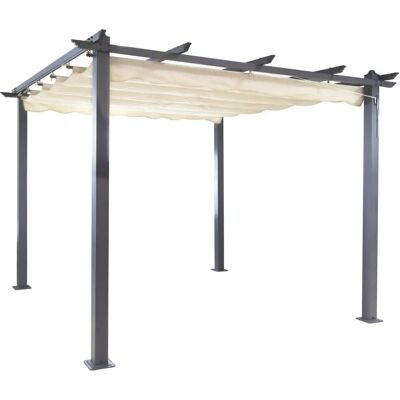 Dema - Pergola aluminium retractable 3x3 m - Ecru - 3x3 m - Pergola - Publicité Dema - Pergola aluminium retractable 3x3 m - Ecru - 3x3 m - Pergola - Publicité