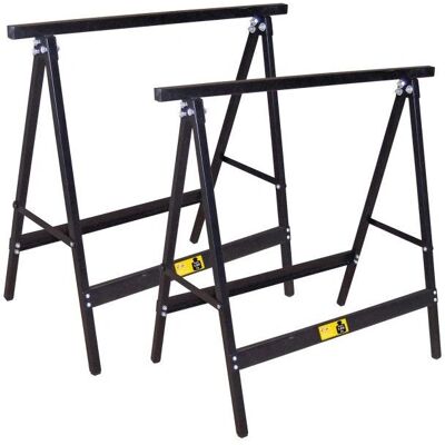 Dema - tréteaux métalliques - noir - 120 kg - lot de 2 - Publicité Dema - tréteaux métalliques - noir - 120 kg - lot de 2 - Publicité