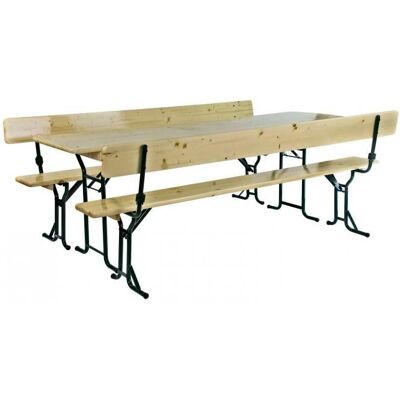 Dema ensemble table et bancs de jardin 3 pièces 220x60 cm - Publicité Dema ensemble table et bancs de jardin 3 pièces 220x60 cm - Publicité