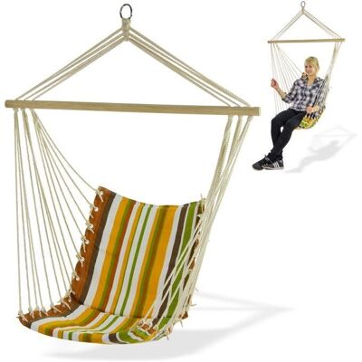 Dema - Chaise hammac - Bois naturel - Assise coton et lin - Publicité Dema - Chaise hammac - Bois naturel - Assise coton et lin - Publicité