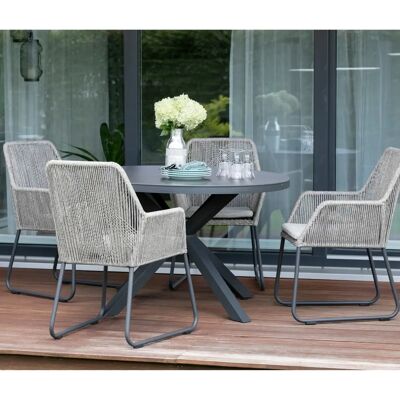 deVries 2 Dining-Sessel - Beige cushions - Anthracite frame - Dining chair deVries 2 Dining-Sessel - Beige cushions - Anthracite frame - Dining chair