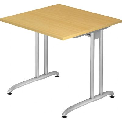 Scrivania Hammerbacher BS08 Quadrato Struttura a C Argento 80x80cm - Scrivania Scrivania Hammerbacher BS08 Quadrato Struttura a C Argento 80x80cm - Scrivania