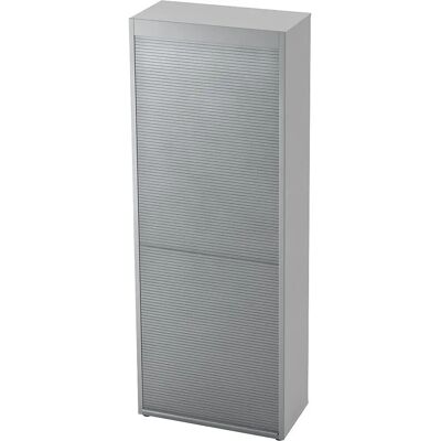 Eurokraft Pro - Armoire à persiennes - 5 étagères - Blanc / Argent - Armoire de rangement Eurokraft Pro - Armoire à persiennes - 5 étagères - Blanc / Argent - Armoire de rangement