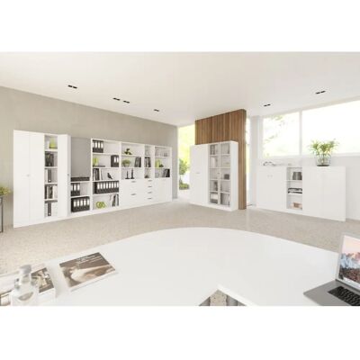 hjh OFFICE PRO SIGNA K 6200 SG - Weiß 5 OH mit Knauf (abschließbar) Garderobenschrank hjh OFFICE PRO SIGNA K 6200 SG - Weiß 5 OH mit Knauf (abschließbar) Garderobenschrank