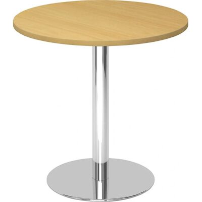 kaiserkraft Konferenztisch - Ø 800 mm, 755 mm hoch, Buche-Dekor, Chromrahmen kaiserkraft Konferenztisch - Ø 800 mm, 755 mm hoch, Buche-Dekor, Chromrahmen