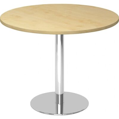 Kaiserkraft Meetingtisch - Ø 1000 mm, 755 mm hoch, chrom Rahmen, Ahorn Dekor Kaiserkraft Meetingtisch - Ø 1000 mm, 755 mm hoch, chrom Rahmen, Ahorn Dekor
