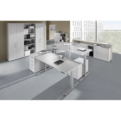 Kaiserkraft UPLINER-2.0 - Sta-bureau, 1600mm, Walnootdecor - Kantoormeubilair Kaiserkraft UPLINER-2.0 - Sta-bureau, 1600mm, Walnootdecor - Kantoormeubilair