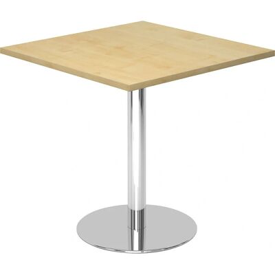 Kaiserkraft Konferenztisch - 800x800mm, 755mm hoch, Chromrahmen, Ahorn-Dekor Kaiserkraft Konferenztisch - 800x800mm, 755mm hoch, Chromrahmen, Ahorn-Dekor