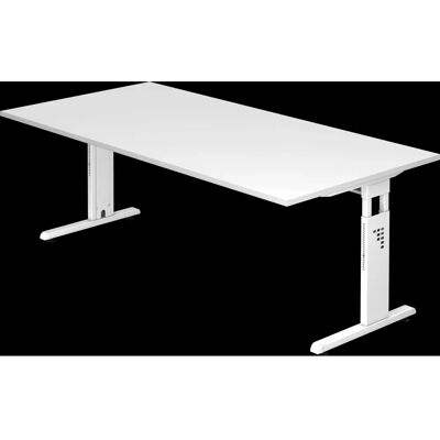 HAMMERBACHER Brando Bureau Rectangulaire Blanc Réglable - Bureau - Publicité HAMMERBACHER Brando Bureau Rectangulaire Blanc Réglable - Bureau - Publicité