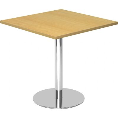 Kaiserkraft Konferenztisch - Höhenverstellbar, Holzdekor, Chromrahmen - 800x800mm Kaiserkraft Konferenztisch - Höhenverstellbar, Holzdekor, Chromrahmen - 800x800mm