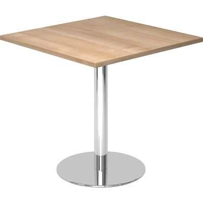 Kaiserkraft Konferenztisch - 755mm hoch, 800x800mm, chromrahmen, Holzoptik Kaiserkraft Konferenztisch - 755mm hoch, 800x800mm, chromrahmen, Holzoptik